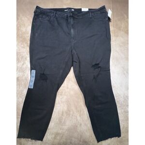 Old Navy Womens Jeans Plus Size 28 Black Mid Rise RockStar Super Skinny NWT